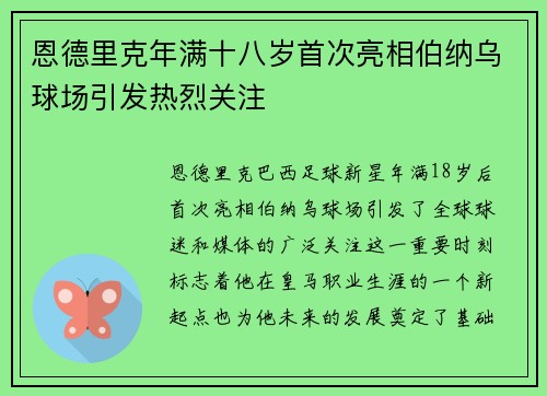 恩德里克年满十八岁首次亮相伯纳乌球场引发热烈关注